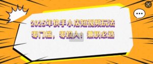 2025年快手小店短视频玩法,零门槛,零投入,兼职必选【揭秘】-阳知网创资源库