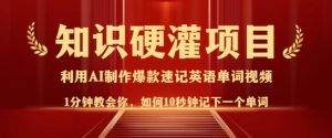 知识硬灌,10秒钟让你记住一个单词,3分钟一个视频,日入多张不是梦-阳知网创资源库