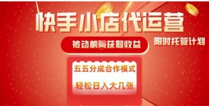 快手小店代运营,被动躺Z收益,收益五五分,单日稳定变现五张【揭秘】-阳知网创资源库