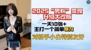 2025男粉变现全新玩法升级,日入上千简简单单,小白可轻松上手-阳知网创资源库