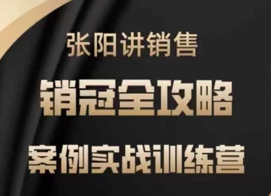 张阳讲销售实战训练营,案例实战训练,销冠全攻略-阳知网创资源库