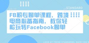 FB粉专聊单课程,跨境电商必备指南,教你轻松玩转Facebook聊单-阳知网创资源库