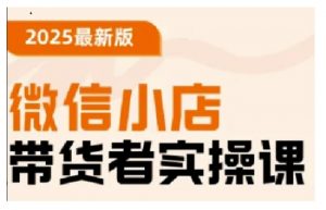 2025最新版微信小店带货者实操课,基础操作到高级运营技巧,快速上手-阳知网创资源库