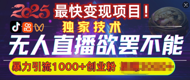 欲罢不能的无人直播引流，超暴力日引流1000+高质量精准创业粉-阳知网创资源库