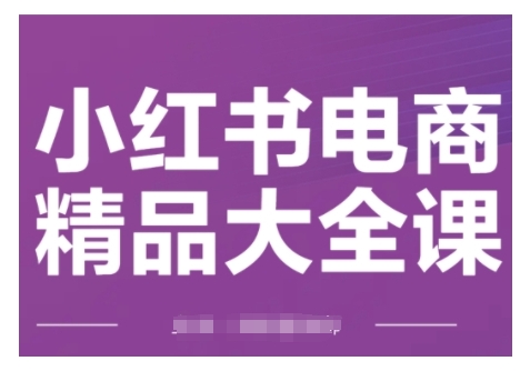 小红书电商精品大全课，快速掌握小红书运营技巧，实现精准引流与爆单目标，轻松玩转小红书电商-阳知网创资源库
