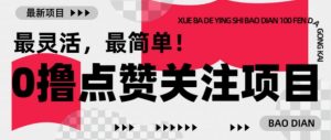 【0撸】最新点赞关注小项目,1毛起赚,1块起提-阳知网创资源库