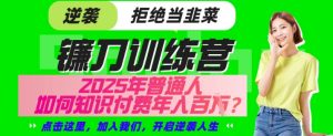 【网创项目终点站-镰刀训练营超级IP合伙人】25年普通人如何通过“知识付费”年入百个-仅此一版【揭秘】-阳知网创资源库