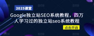 Google独立站SEO系统教程，四万人学习过的独立站seo系统教程-阳知网创资源库