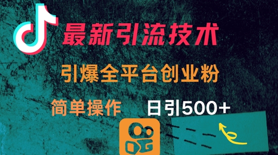 最新引流方法,引爆全平台的一个创业粉,简单操作日引300+-阳知网创资源库
