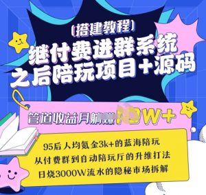 继付费进群系统之后,陪聊系统搭建教程+源码以及变现思路-阳知网创资源库