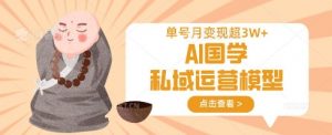 AI国学私域运营模型,单号月变现过W-阳知网创资源库