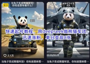快速起号教程,用deepseek做熊猫军团,迅速涨粉,单日变现8张-阳知网创资源库