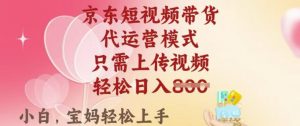 京东短视频带货,2025翻身项目,只需上传视频,单月稳定变现8k+【揭秘】-阳知网创资源库
