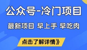 公众号冷门赛道,早上手早吃肉,单月轻松稳定变现1W【揭秘】-阳知网创资源库