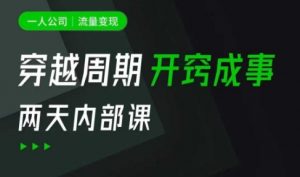一人公司:流量变现课,一人公司的方法模型拆解, 拆解富人思维,流量思维,小老板思维等-阳知网创资源库