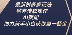 最新拼多多玩法，抛弃传统操作，AI赋能，助力新手小白获取第一桶金-阳知网创资源库