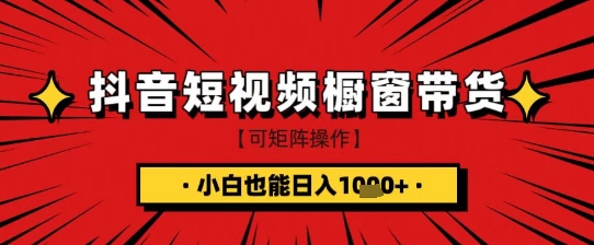 抖音短视频食品橱窗带货,小白轻松上手日入1k+【揭秘】-阳知网创资源库