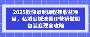 2025教你录制课程挣收益项目,私域公域流量IP营销做图包装变现全攻略-阳知网创资源库