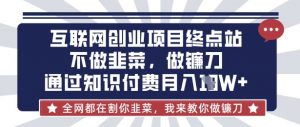 互联网创业尽头-不做韭菜,做镰刀,通过知识付费月入10个【揭秘】-阳知网创资源库