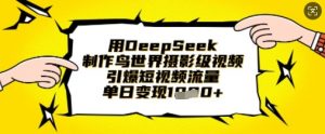 用DeepSeek制作鸟世界摄影级视频,引爆短视频流量,单日变现1k-阳知网创资源库