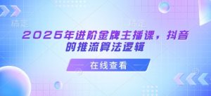 2025年进阶金牌主播课，抖音的推流算法逻辑-阳知网创资源库