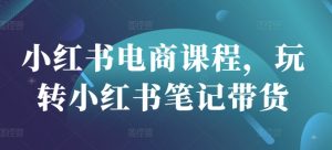 小红书电商课程,玩转小红书笔记带货-阳知网创资源库