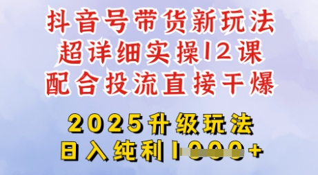 2025全新升级抖音带货玩法,一天纯利四位数,从剪辑到选品再到发布投流,超详细玩法揭秘-阳知网创资源库