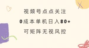 视频号点点关注，0成本单号80+，可矩阵，绿色正规，长期稳定【揭秘】-阳知网创资源库