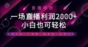 半无人直播带货,一场利润数张,适合所有平台玩法,小白也可轻松-阳知网创资源库