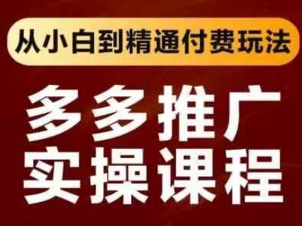 拼多多推广实操课程,从小白到精通付费玩法-阳知网创资源库