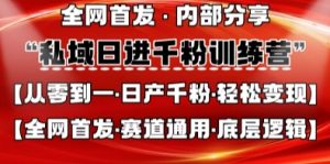 私域日进千粉训练营,全网首发,从0开始带你做好私域,适用于任何赛道,让日产千粉不再是梦-阳知网创资源库