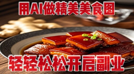 用AI做精美美食图，无需专业设备拍摄，轻轻松松开启副业-阳知网创资源库