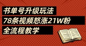 书单号升级玩法,78条视频怒涨21W粉,全流程教学-阳知网创资源库