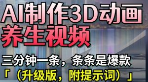AI制作3D动画养生视频,三分钟一条,条条是爆款(升级版,附提示词)-阳知网创资源库