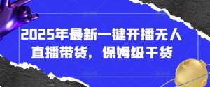 2025年最新一键开播无人直播带货,保姆级干货-阳知网创资源库