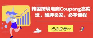 韩国跨境电商Coupang高阶班,酷胖卖家,必学课程-阳知网创资源库