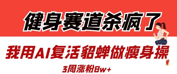 健身赛道杀疯了？我用AI复活貂蝉做瘦身操，3周涨粉8W-阳知网创资源库