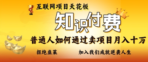 互联网项目天花板,知付付费项目,普通人如何通过卖项目月入十个,拒绝韭菜【揭秘】-阳知网创资源库