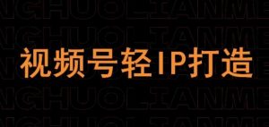 视频号线上课程，视频号轻IP打造-阳知网创资源库
