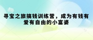 寻宝之旅搞钱训练营，成为有钱有爱有自由的小富婆-阳知网创资源库