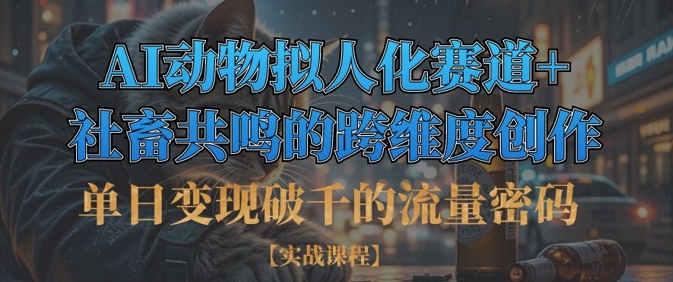 单日变现破千的流量密码,AI动物拟人化赛道+社畜共鸣的跨维度创作-阳知网创资源库
