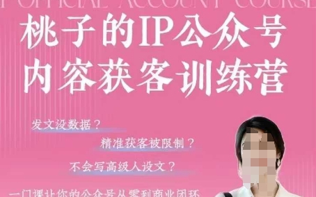 桃子IP公众号内容获客训练营(第3期),一门让你公众号从0到商业闭环的课程-阳知网创资源库