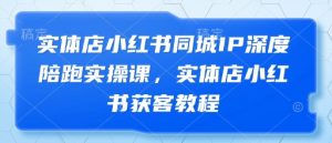 实体店小红书同城IP深度陪跑实操课,实体店小红书获客教程-阳知网创资源库