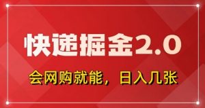 快递掘金2.0，拼多多0元购+快递返佣，全自动下单软件，小白轻松上手，日入5张+【揭秘】-阳知网创资源库