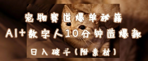 宠物赛道爆单秘籍:AI+数字人10分钟造爆款,日入1k-阳知网创资源库
