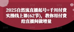 2025自然流直播起号+千川付费实操线上课(62节),教你用付费给直播间做增量-阳知网创资源库