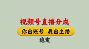 视频号直播分成，全程托管招募，单月轻松变现8k【揭秘】-阳知网创资源库