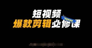 短视频爆款剪辑必修课,剪映专业版实操+自媒体技巧-阳知网创资源库