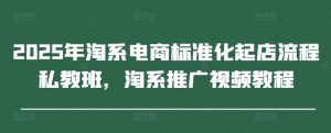 2025年淘系电商标准化起店流程私教班,淘系推广视频教程-阳知网创资源库