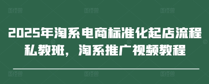 2025年淘系电商标准化起店流程私教班,淘系推广视频教程-阳知网创资源库